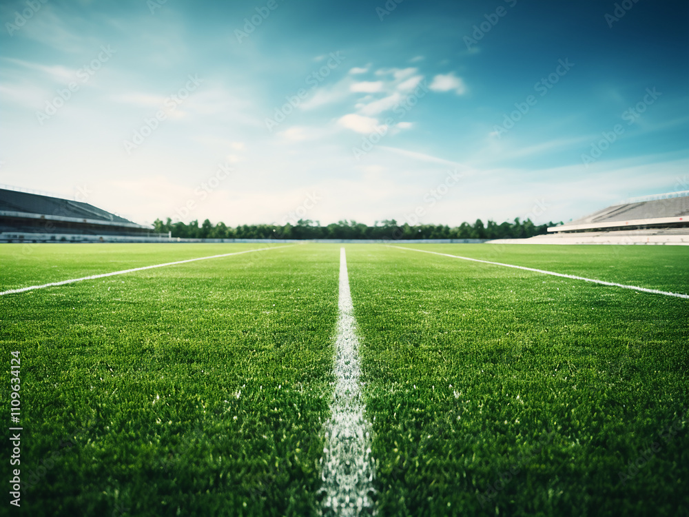 Village soccer field stadium beside the field line with surrounding view Village soccer field stadium beside the field line with surrounding view