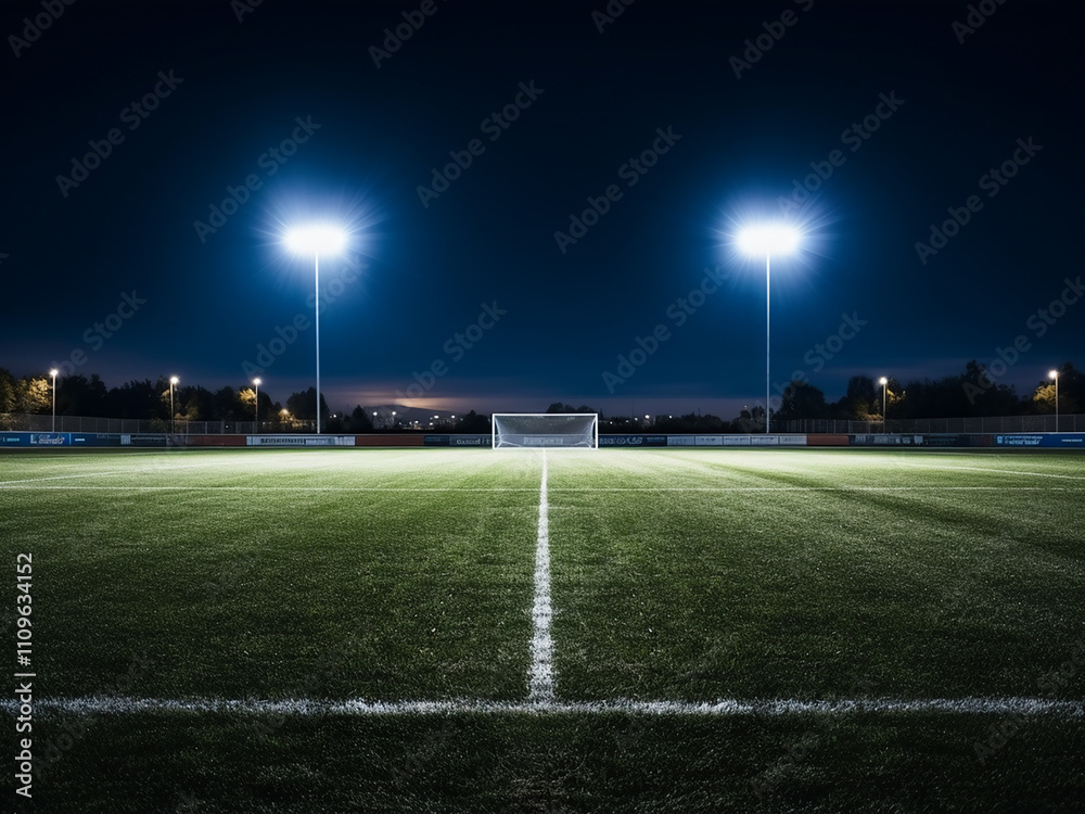 Village soccer stadium with the field situated by the side line Village soccer stadium with the field situated by the side line