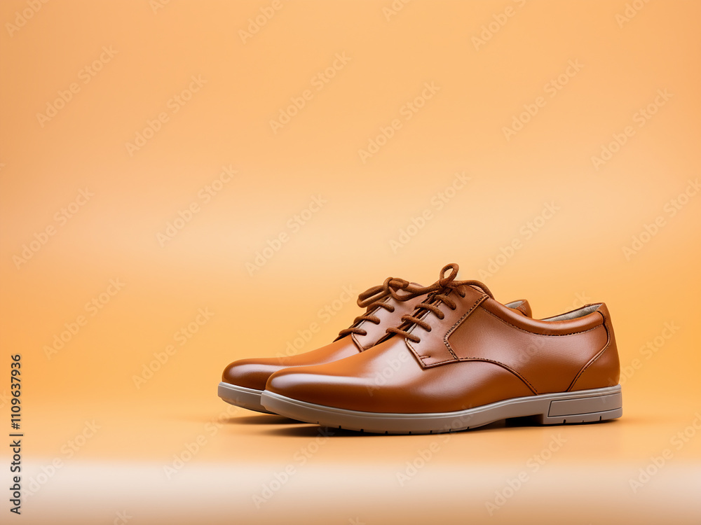 Casual male shoes displayed on a colorful background Casual male shoes displayed on a colorful background