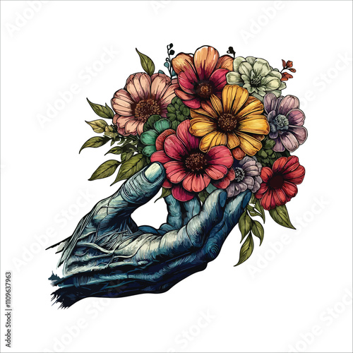 BEST HAND VECTOR  COLORFUL & SILHOUTTE