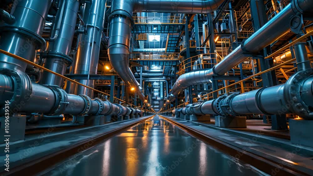 Industrial Plant with Complex Piping System Industrial Plant with Complex Piping System