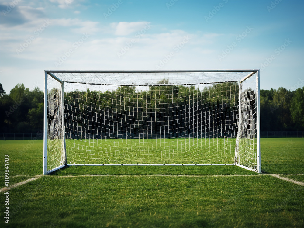 custom made wallpaper toronto digitalSide view of football goals on a soccer field in the countryside