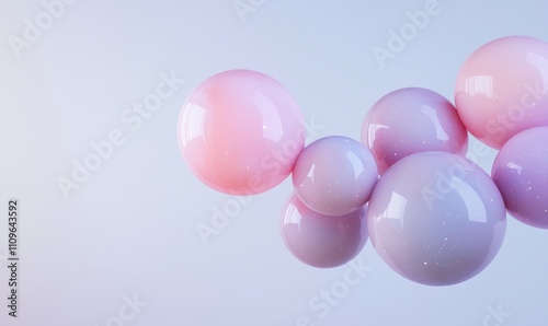 Floating pastel balloons in soft light