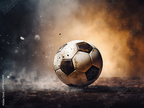 Wallpaper Mural An old soccer ball set against a retro grunge background Torontodigital.ca