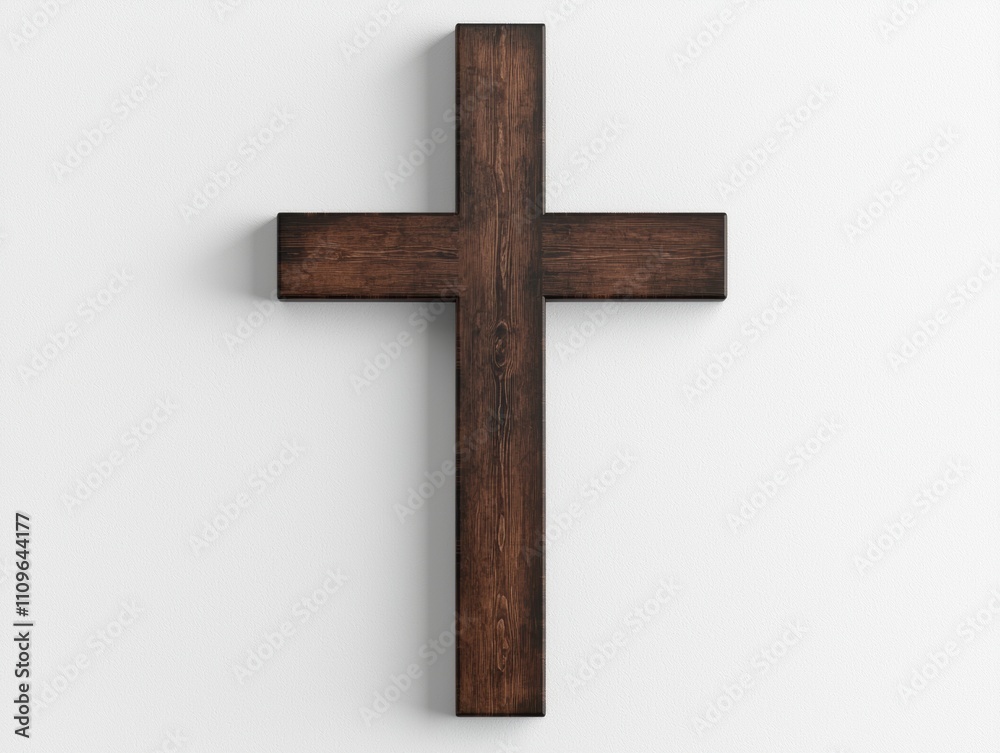 Wooden cross on a white background Wooden cross on a white background