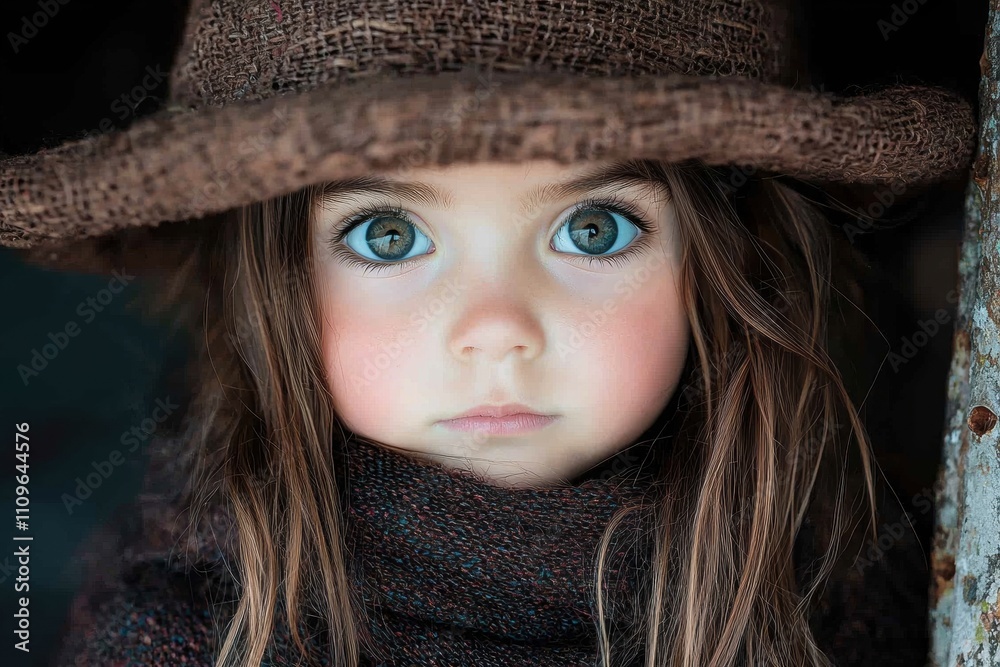 Mysterious girl with piercing blue eyes Mysterious girl with piercing blue eyes