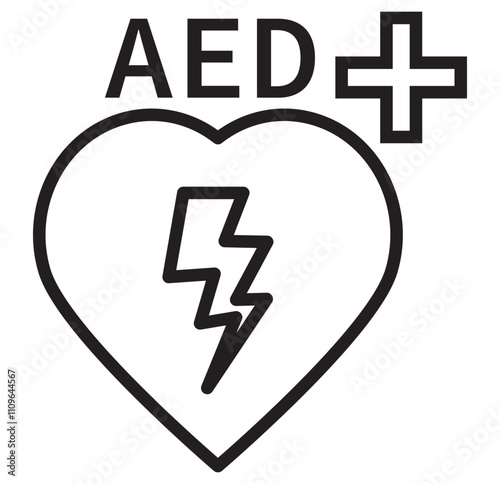 AED icon , paramedic icon vector. AED vector icon. Emergency defibrillator sign or icon. AED AID CPR. Vector red isolated icon CPR. EPS 10 