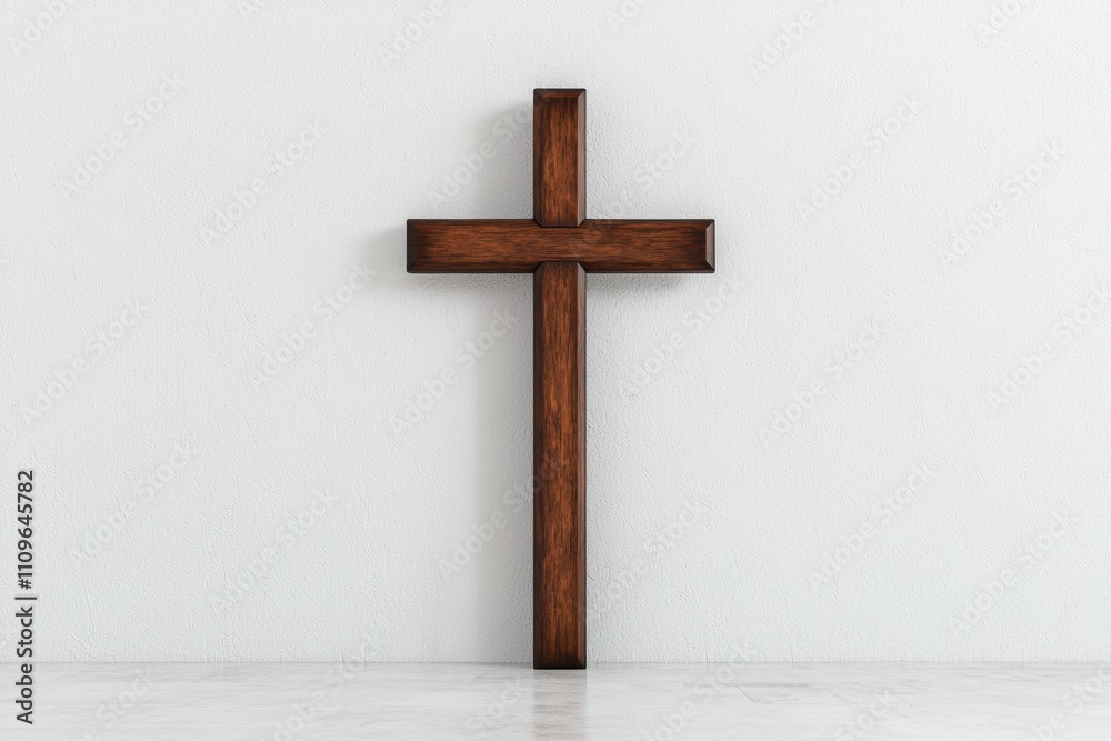 Wooden cross on white background Wooden cross on white background