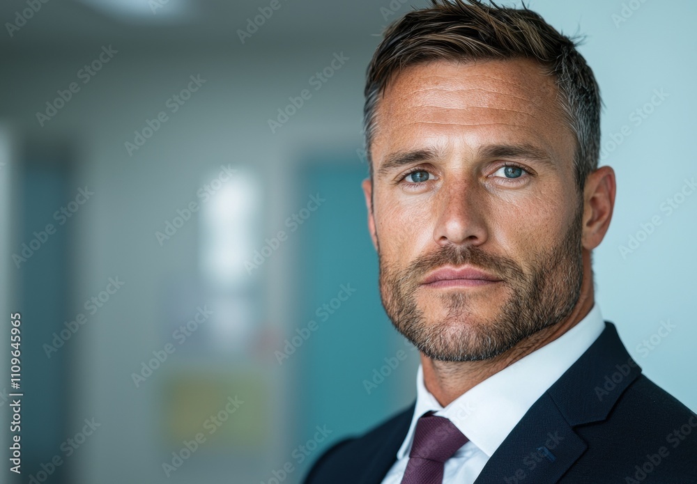 Serious businessman with beard and blue eyes Serious businessman with beard and blue eyes