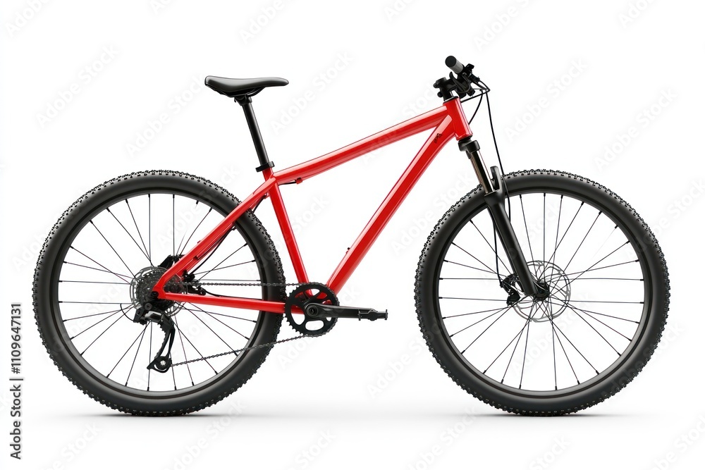 Red mountain bike isolated on white background. Red mountain bike isolated on white background.