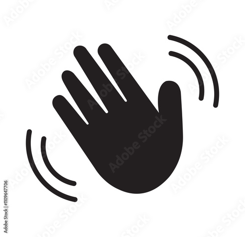 waving hand icon vector icon. 