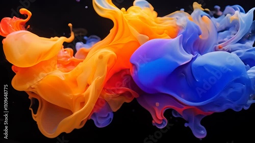 Blue and orange abstract painting