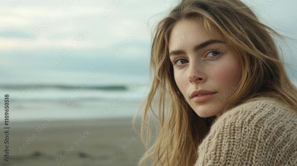 ragazza e mare d'inverno ragazza e mare d'inverno