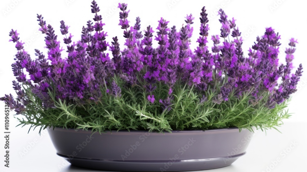 Lavender in a Purple Pot: A Serene Bouquet Lavender in a Purple Pot: A Serene Bouquet