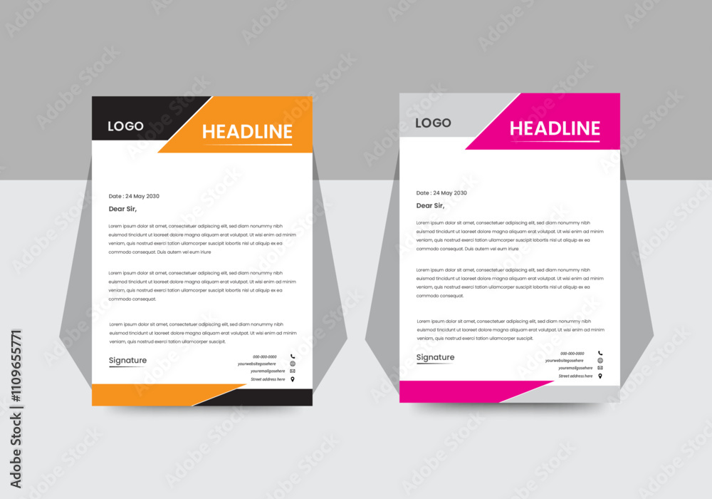 Creative Modern Business Corporate Letterhead Design template