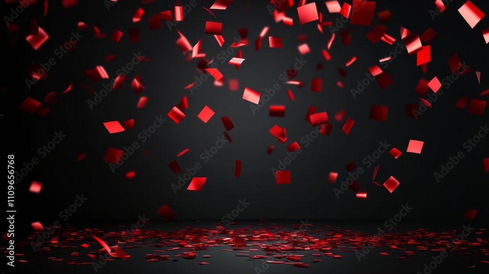 red confetti swirling and twirling in the air red confetti swirling and twirling in the air