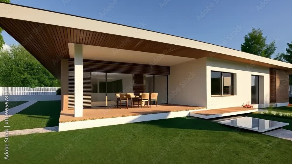 Modern House Exterior Design with Wooden Deck Modern House Exterior Design with Wooden Deck