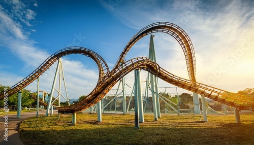 the scaring loops of a roller coaster photo