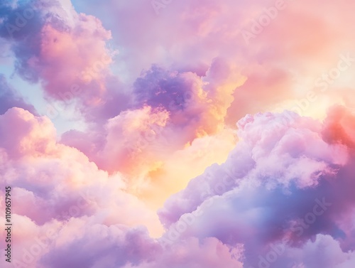 Vibrant Abstract Cloudscape in a Surreal Rainbow Gradient, Capturing a Dreamlike Blend of Pastel Hues and Ethereal Atmosphere for Digital Art or Wallpaper