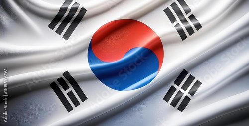 Close-up of the South Korean Flag photo