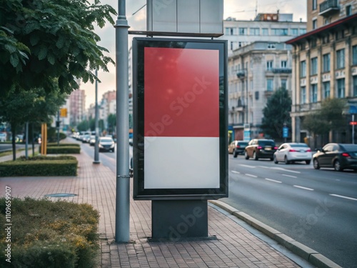 digital billboard in the city mock up