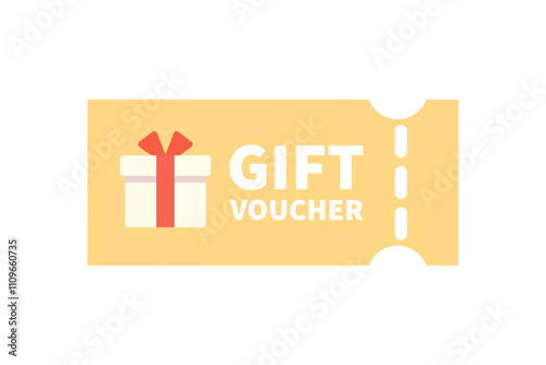 Gift voucher coupon icon. Promo code coupon. Business, sale, discount, special offer, promotion, redeem concepts. Flat vector design isolated illustration.