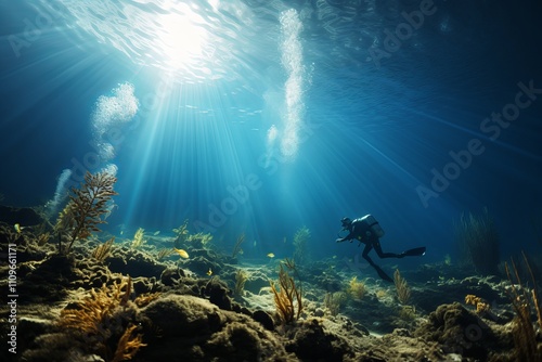 Wallpaper Mural Diving beneath the waves exploring coral reefs in a tranquil underwater paradise. Generative AI Torontodigital.ca