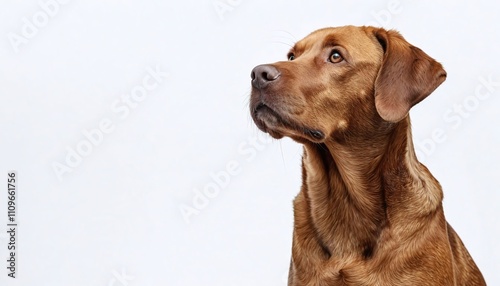 Wallpaper Mural Brown dog close-up portrait in high resolution on plain white background. Place for text Torontodigital.ca