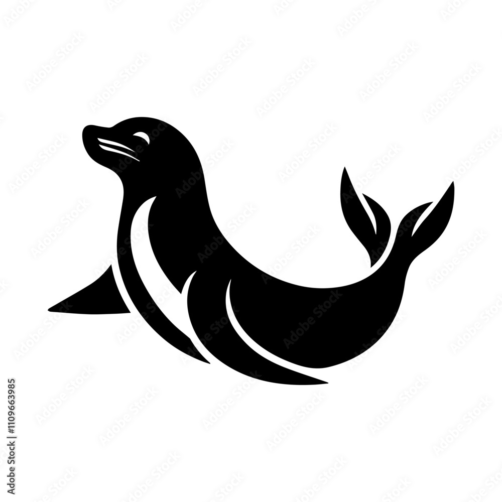 Simple Vector Icon of a Galápagos Sea Lion – Logo Design Illustration Simple Vector Icon of a Galápagos Sea Lion – Logo Design Illustration