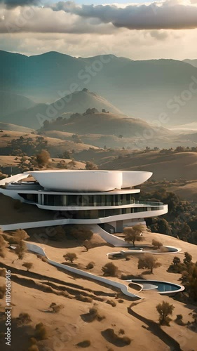 Futuristic Desert Home with Infinity Pool and Mountain Views