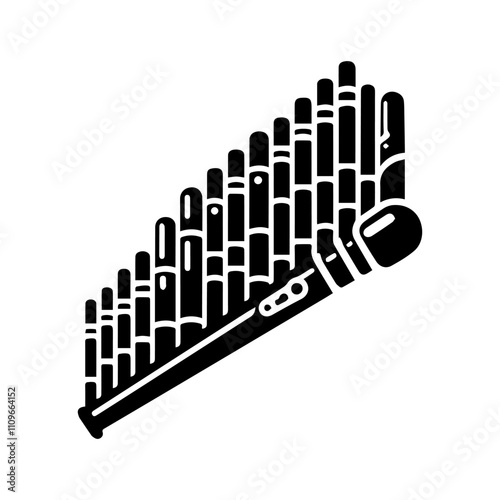 Simple Vector Icon of a Panpipe – Logo Design Illustration