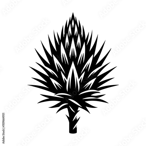 Simple Vector Icon of a puya raimondii – Logo Design Illustration