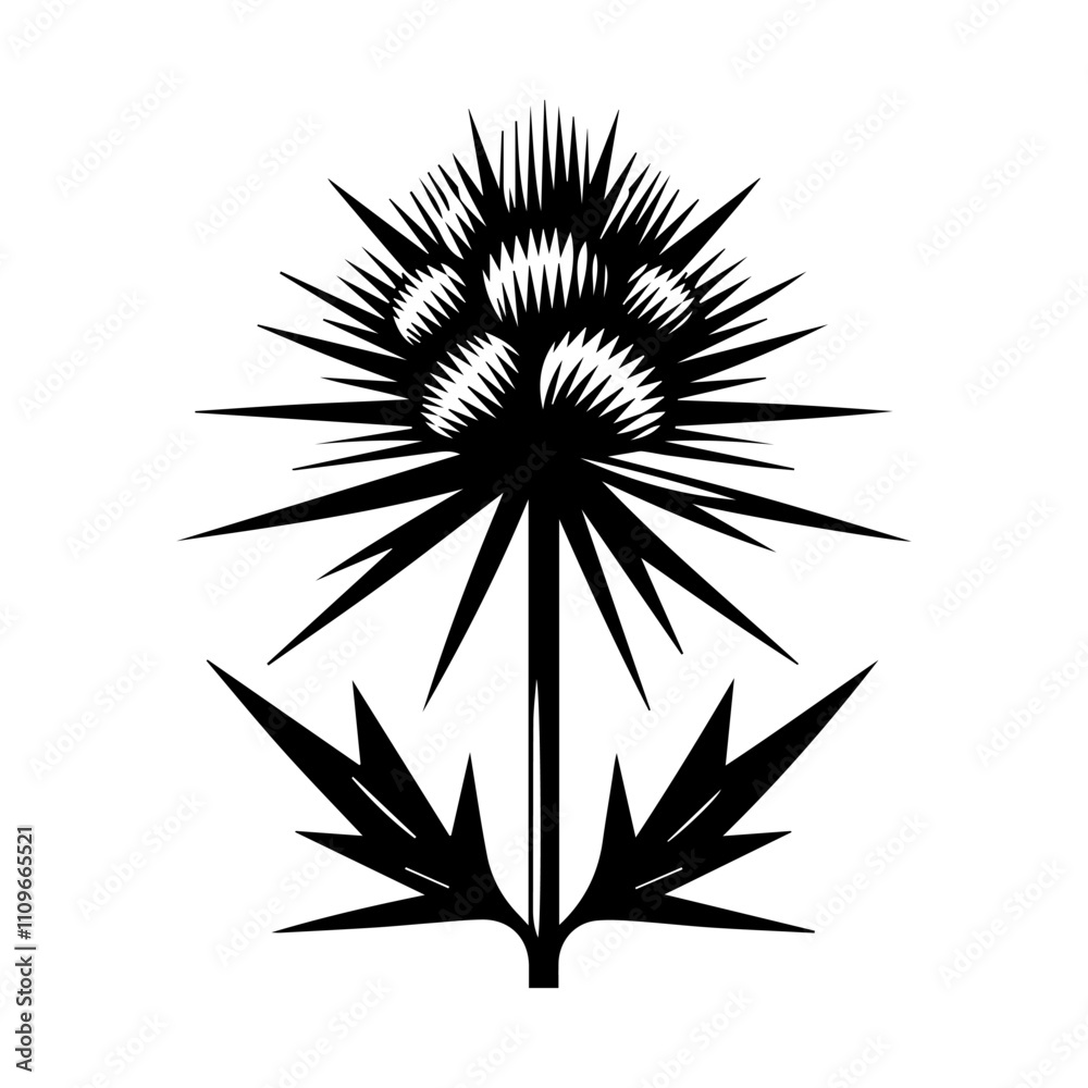 Simple Vector Icon of a Eryngium pandanifolium – Logo Design Illustration Simple Vector Icon of a Eryngium pandanifolium – Logo Design Illustration