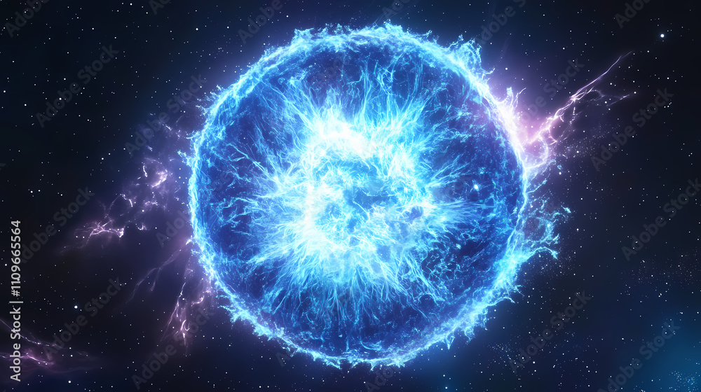 Blue glowing multidimensional plasma in space. Plasma. Illustration Blue glowing multidimensional plasma in space. Plasma. Illustration