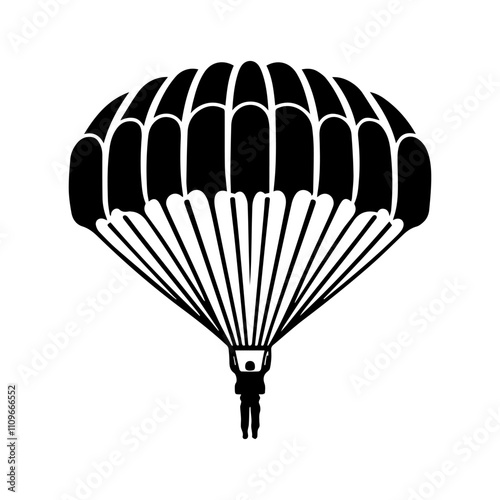 Simple Vector Icon of a paragliding – Logo Design Illustration