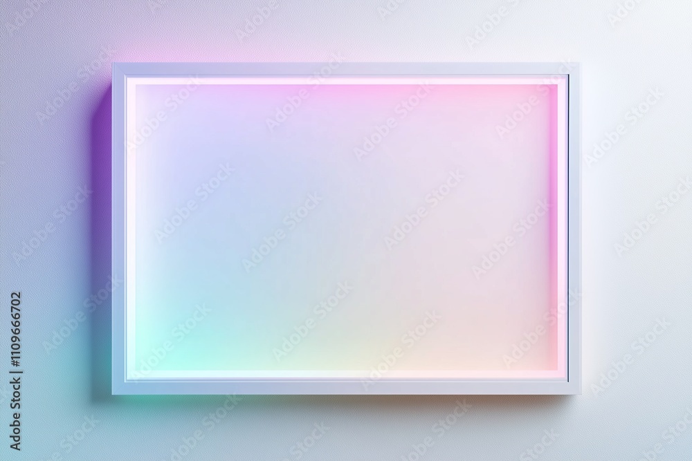 holographic gradient frame mockup, minimalist