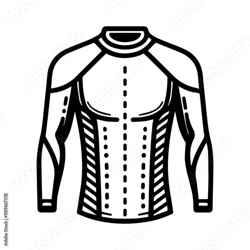 Simple Vector Icon of a Wetsuit or Drysuit – Logo Design Illustration