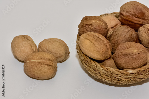 photos of walnuts with a natural shell photo