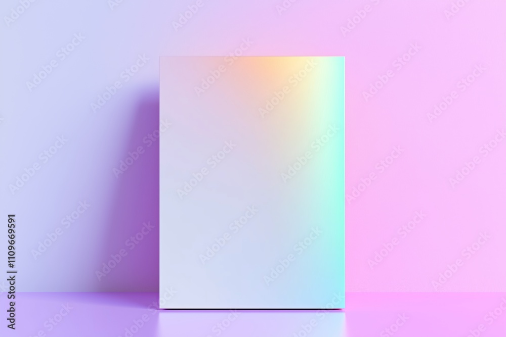 holographic gradient frame mockup, minimalist holographic gradient frame mockup, minimalist