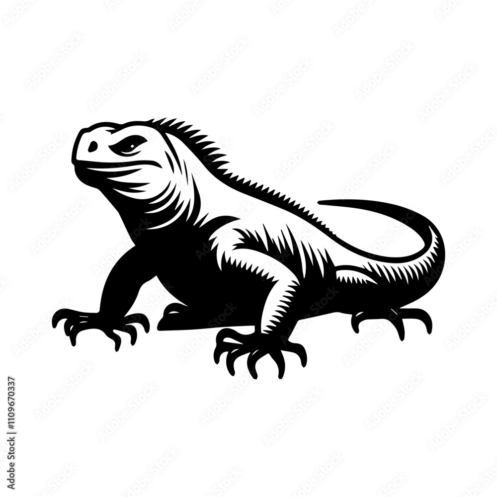 Simple Vector Icon of a Marine Iguana – Logo Design Illustration Simple Vector Icon of a Marine Iguana – Logo Design Illustration