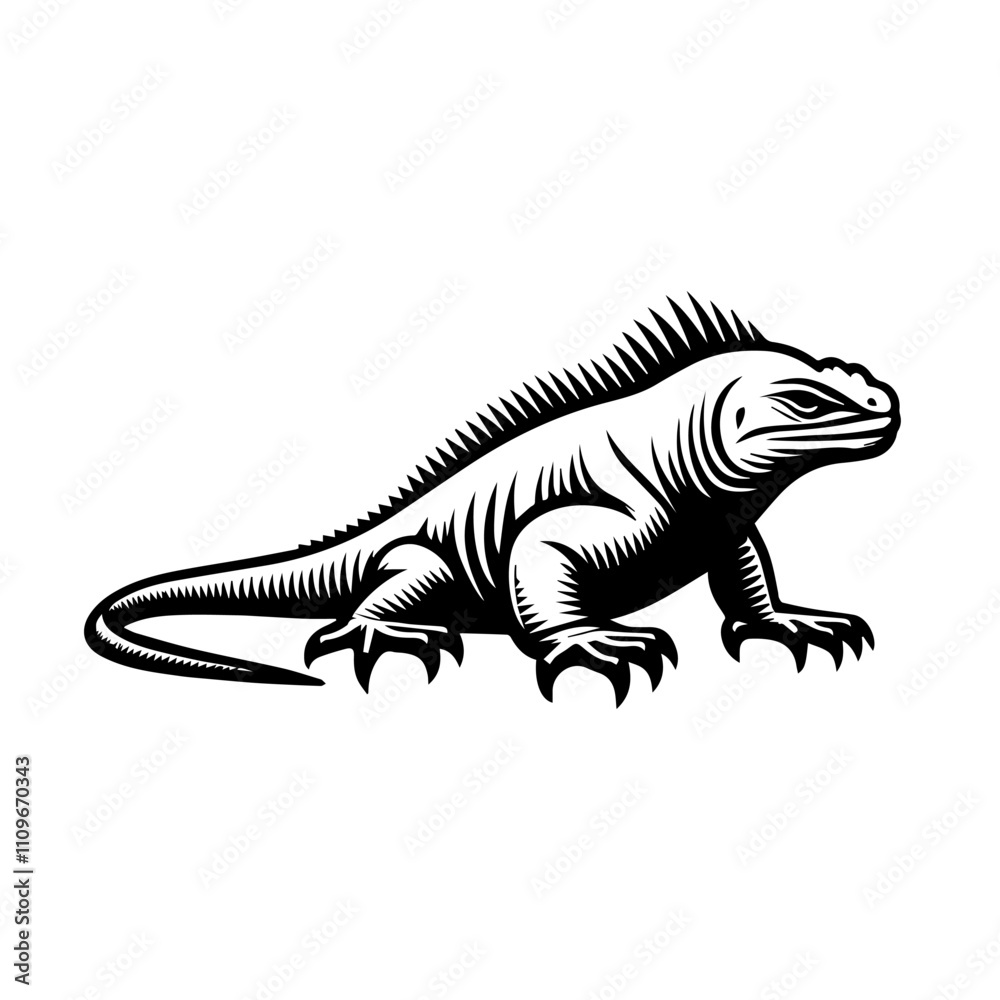 Simple Vector Icon of a Marine Iguana – Logo Design Illustration Simple Vector Icon of a Marine Iguana – Logo Design Illustration