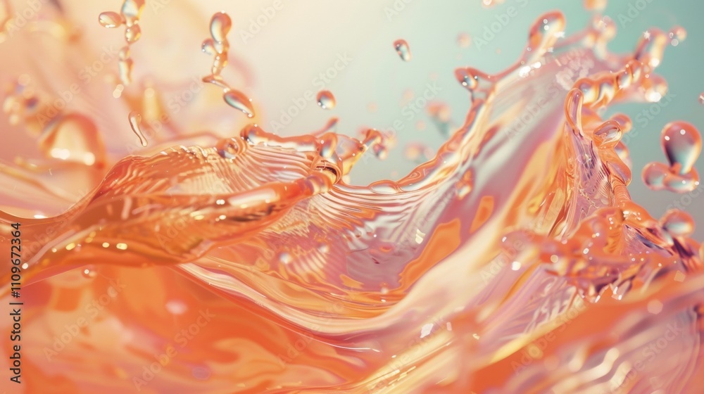 Abstract orange liquid splash with vibrant reflections Abstract orange liquid splash with vibrant reflections