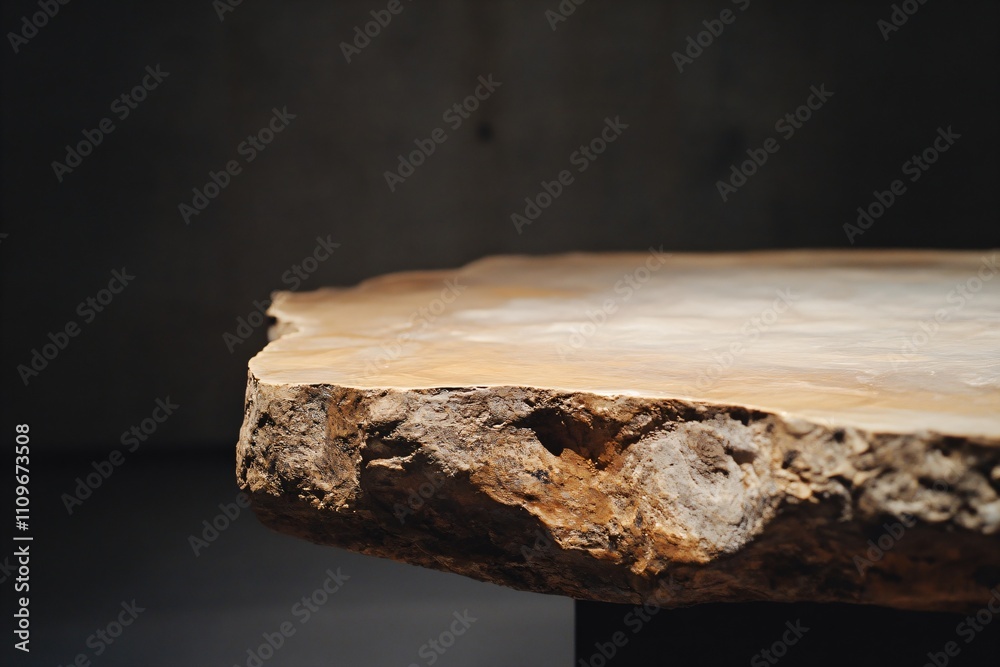 Slice of natural wood with rough bark edge and smooth surface. Rustic organic material for crafts, furniture, or decor. Close-up view of raw timber texture and grain. Slice of natural wood with rough bark edge and smooth surface. Rustic organic material for crafts, furniture, or decor. Close-up view of raw timber texture and grain.