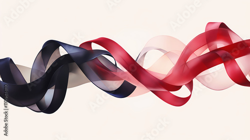 Intertwined ribbons flowing ribbons of varying thickness and tra. Obscure. Illustration photo