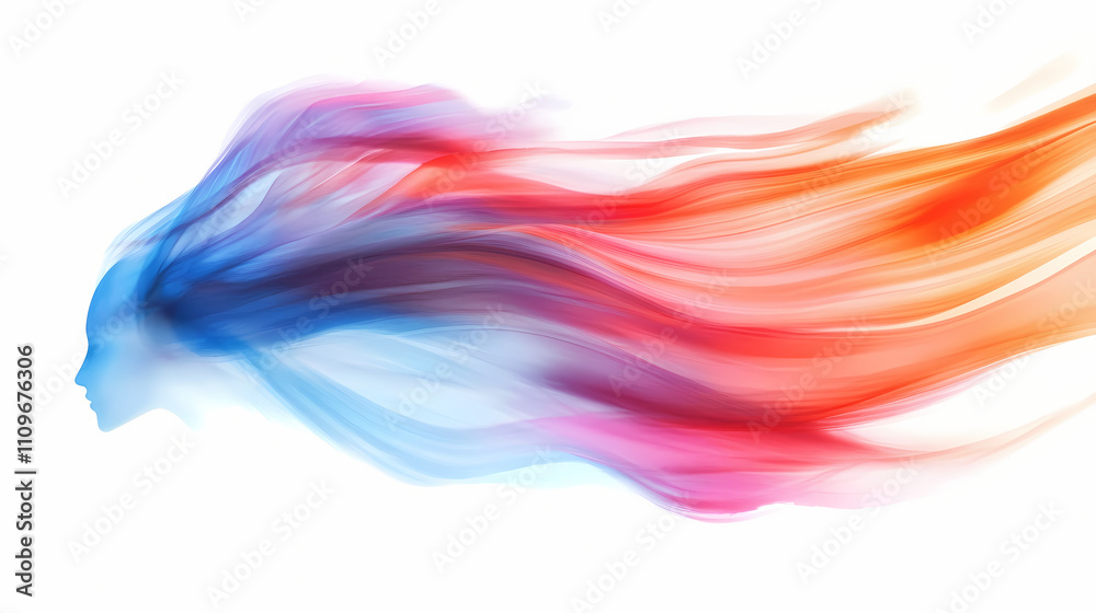 Fototapeta premium Motion blurred watercolor power flowwatercolor paints are used. Obscure. Illustration