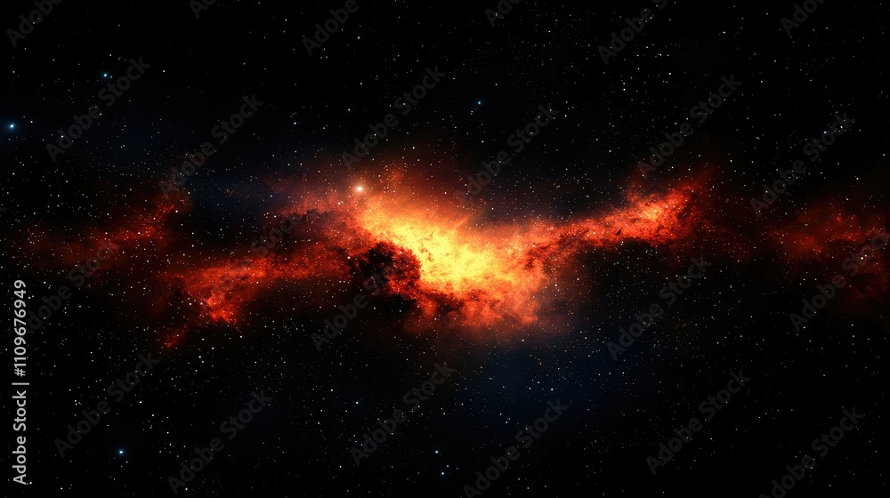 Stunning Cosmic Nebula Illuminated by Stars in Deep Space with Vibrant Orange and Red Colors Surrounded by Distant Galaxies and Twinkling Stars Stunning Cosmic Nebula Illuminated by Stars in Deep Space with Vibrant Orange and Red Colors Surrounded by Distant Galaxies and Twinkling Stars
