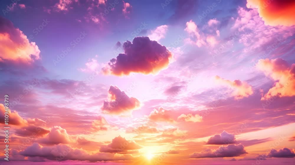 Beautiful sunset sky with clouds in pink Beautiful sunset sky with clouds in pink