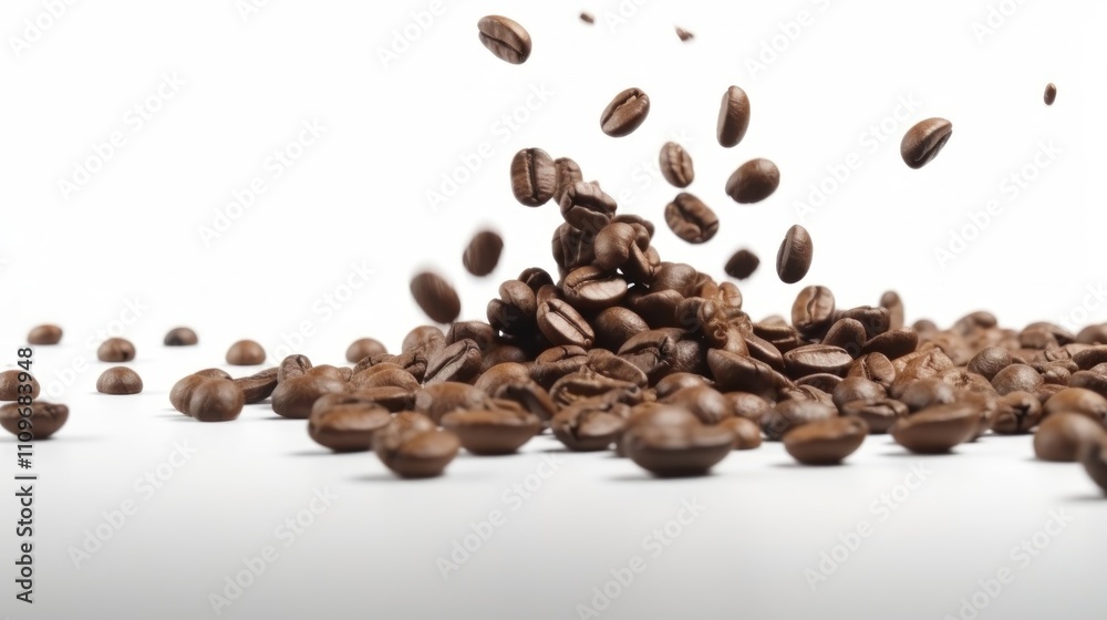 Roasted Coffee Beans in Motion: A Dynamic Coffee Bean Splash Roasted Coffee Beans in Motion: A Dynamic Coffee Bean Splash