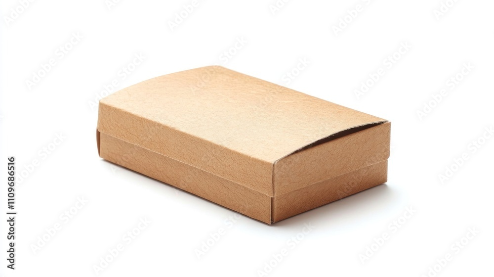 A Closed Cardboard Gift Box on White Background A Closed Cardboard Gift Box on White Background