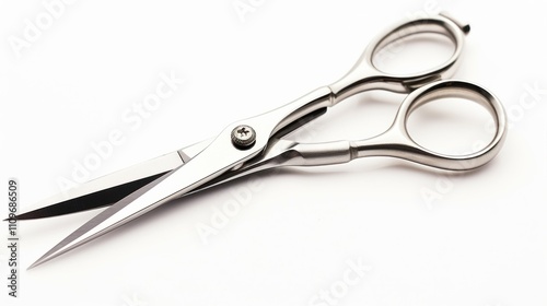 Sleek Silver Scissors: A Close-Up Studio Shot